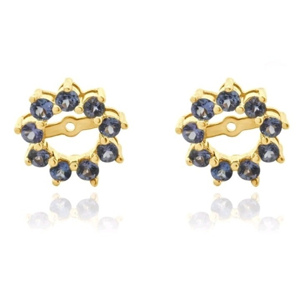 Lola Rose 14k Yellow Gold 1 Carat Tanzanite Flower Earring Jacket Stud Enhancers